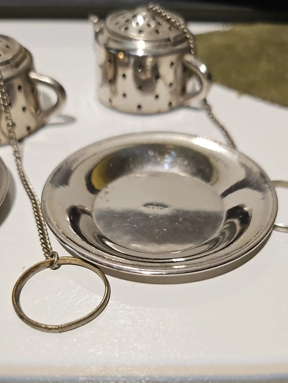 2 - Vintage Tea Infusers With Under Plate Saucers